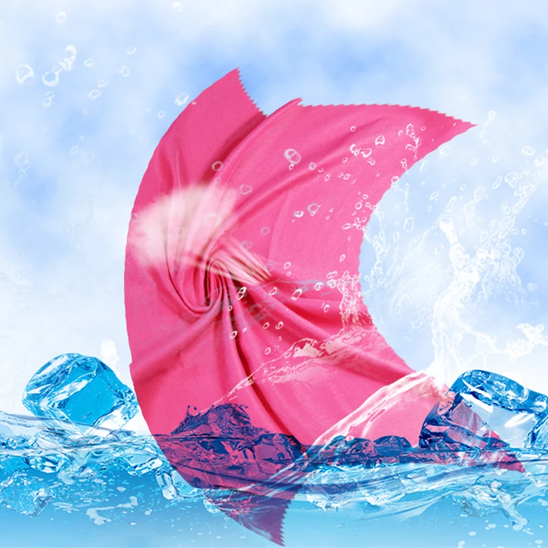 
Portable Microfiber Quick Dry Feeling Cool Ice Gym Towel Travel Sports Towel With Silicone Case For Outdoor Running Yoga Sports 