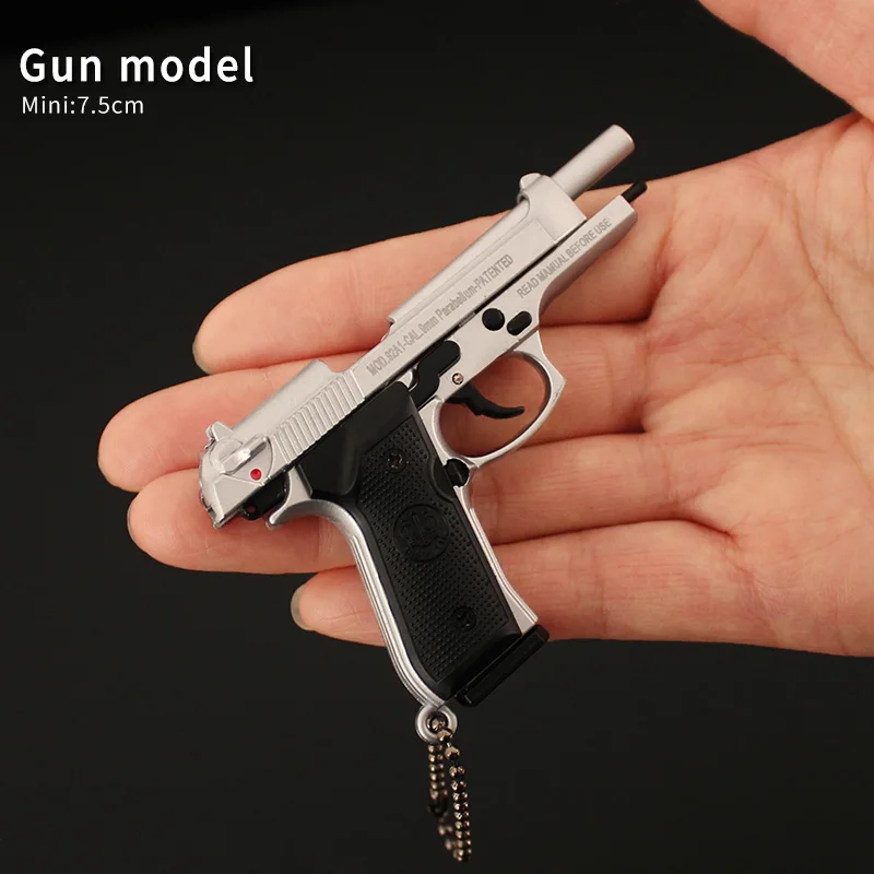 Metal Beretta Keychain Mini 7.5cm Cartridge Clip Bullet Removable Assemble Pistol Realistic Exquisite Beretta