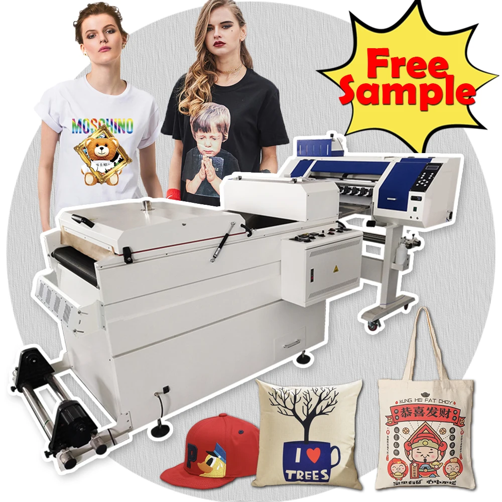 HJD Dtf Printer with automatic Duster/Dual /Four Eps i3200 Print Head 60cm Dtf Printer for mask, tshirt, hat,bags all fabric
