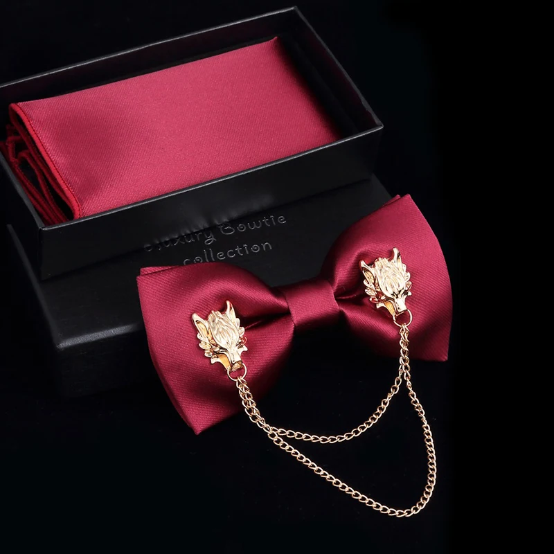 Оптовая продажа роскошный полиэфирный индивидуальный стиль мужской набор с галстуком-бабочкой подарочные