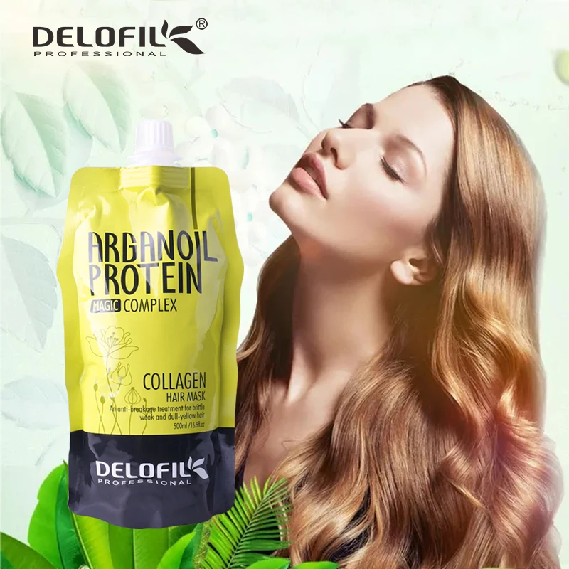 Производитель Delofil OEM/ODM профессиональная кератиновая маска для ухода за волосами органическое аргановое масло восстановления волос частная этикетка
