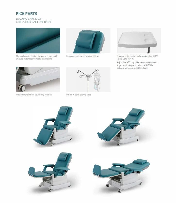 FLOWER MEDICAL Blood Donation Medical Chair Treatment Electric Recliner Hemodialysis Dialysis Chair manufacturer