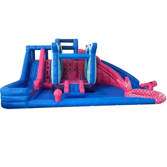 Commercial Large Mermaids Inflatable Bounce Slide Pool Multi-purpose Rock Climbing Inflatable Castle