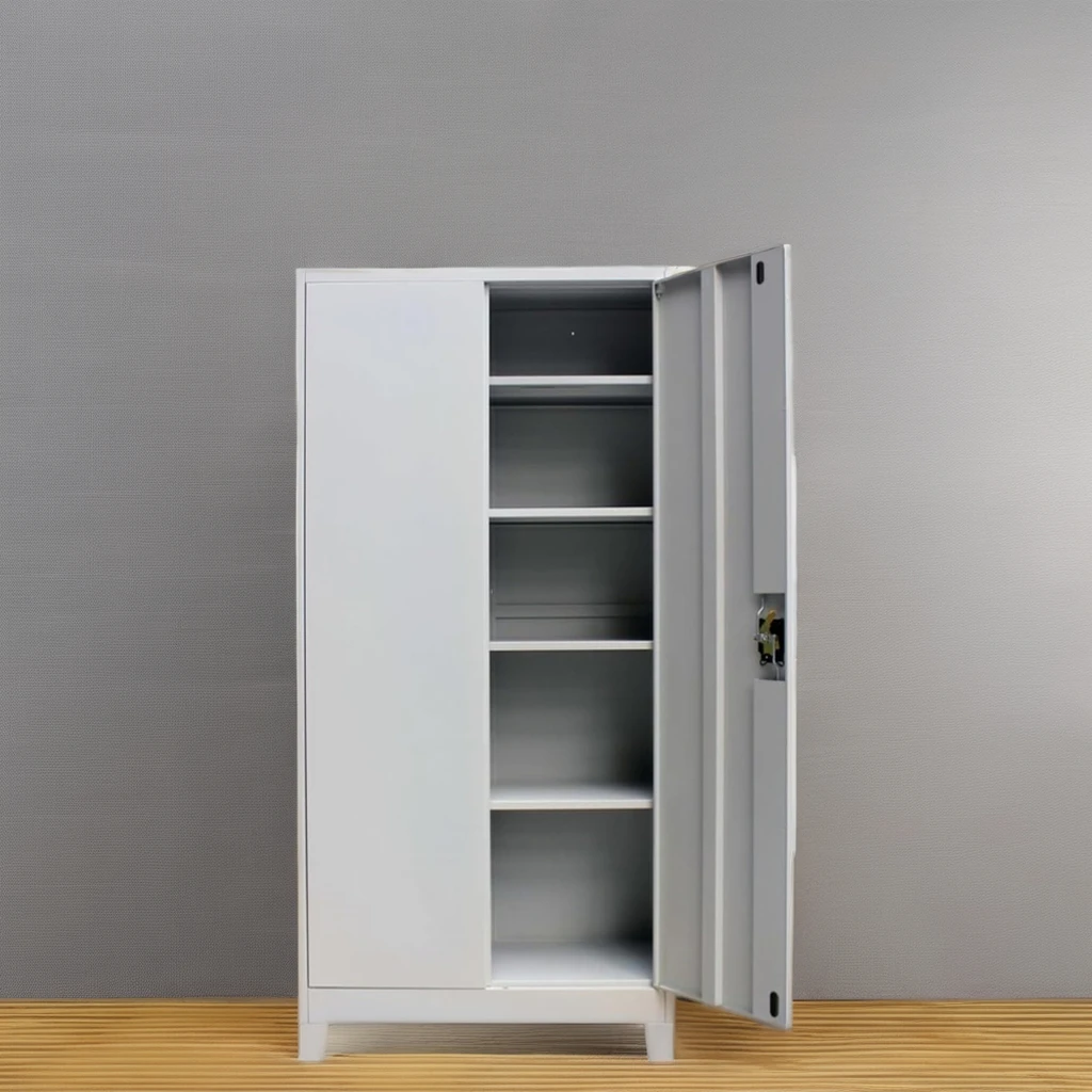 KD Customized 5 Shelf Grey Metal Wardrobe Locker 2  Door Steel Cabinet with Standing Leg Modern Filing Storage cabinet