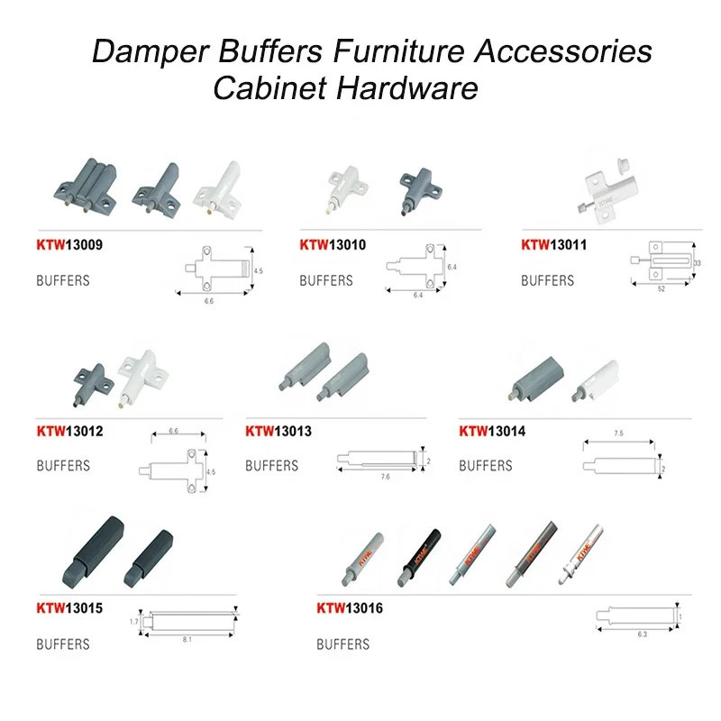 Manufacturer Plastic Soft Close Cabinet Hydraulic Door Damper Furniture Hardware Cabinet Damper Buffer Furniture Accessories
