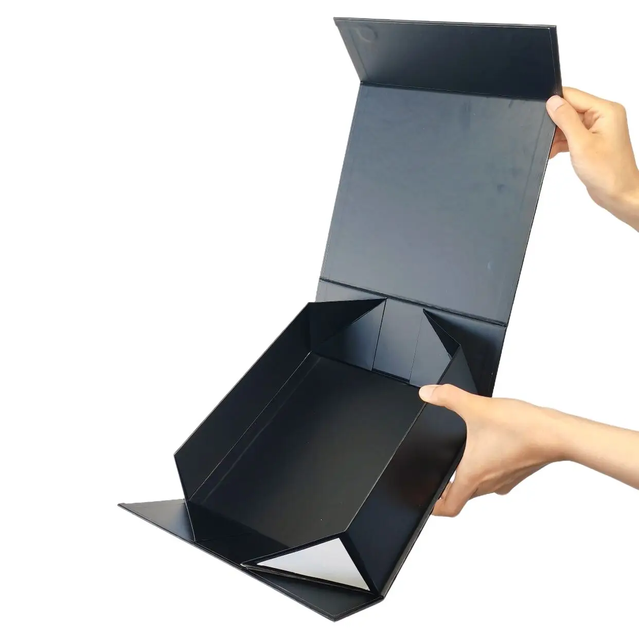 Custom luxury magnet flap clothing paper box foldable magnetic closure gift boxes perfume bottle and box with ribbon for gift