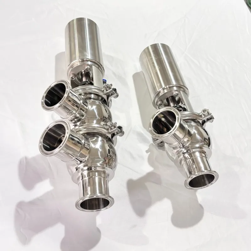 1-2inch Factory 2 way 3 way Air/Spring Actuated Sanitary Stop/Reversing Valve Stainless Steel 304/316L