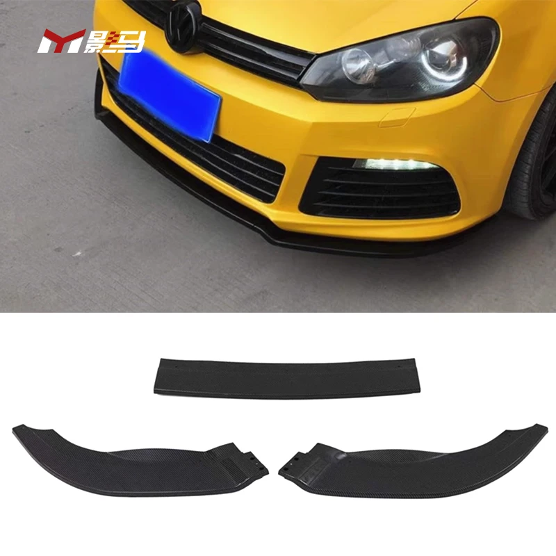 3 pieces high-quality Front Lip car front bumper spoiler R20 style For VW golf 6 mk6 2008-2012
