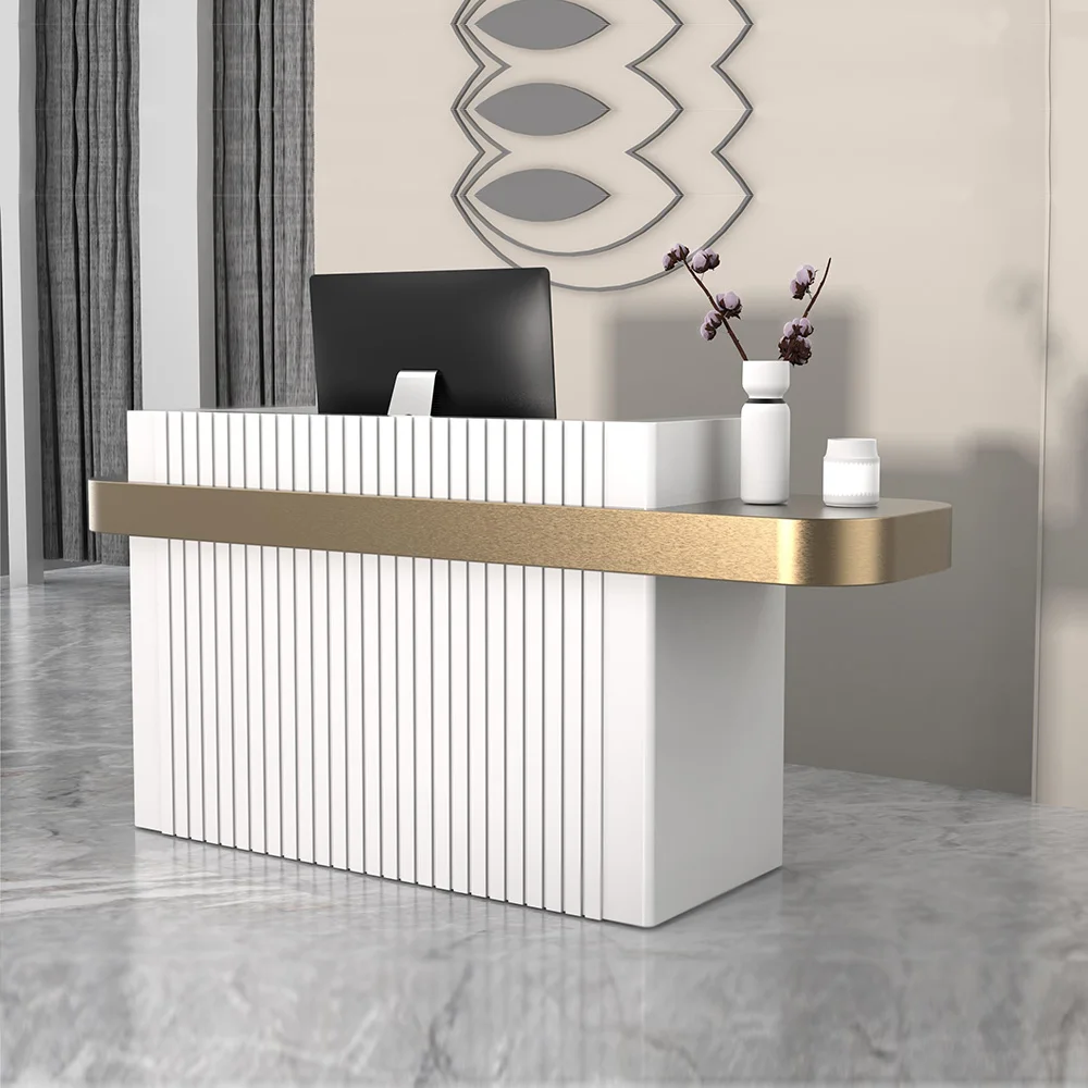 Customized Commercial Clothing Store Cash Counter Table Luxury Retail Shop Checkout Counter