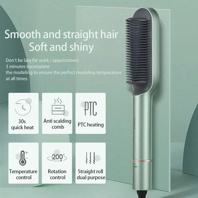 Wholesale Factory Hair straightener Comb Electric Hot Air Brush Negative Ion Hair Straightener Brush