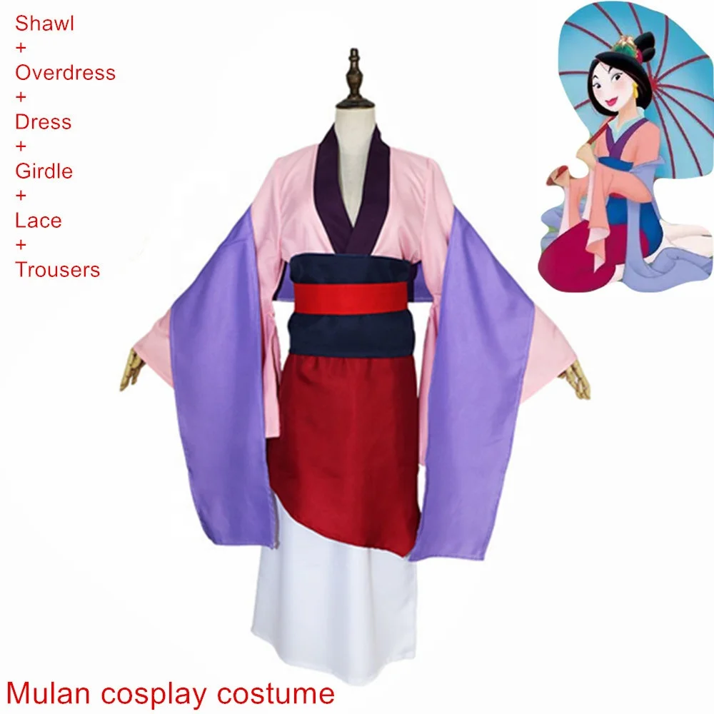 
New Princess Mulan Dresses Movie Ralph Breaks The Internet Mulan Mushu Dragon Cosplay Girls Skirt 