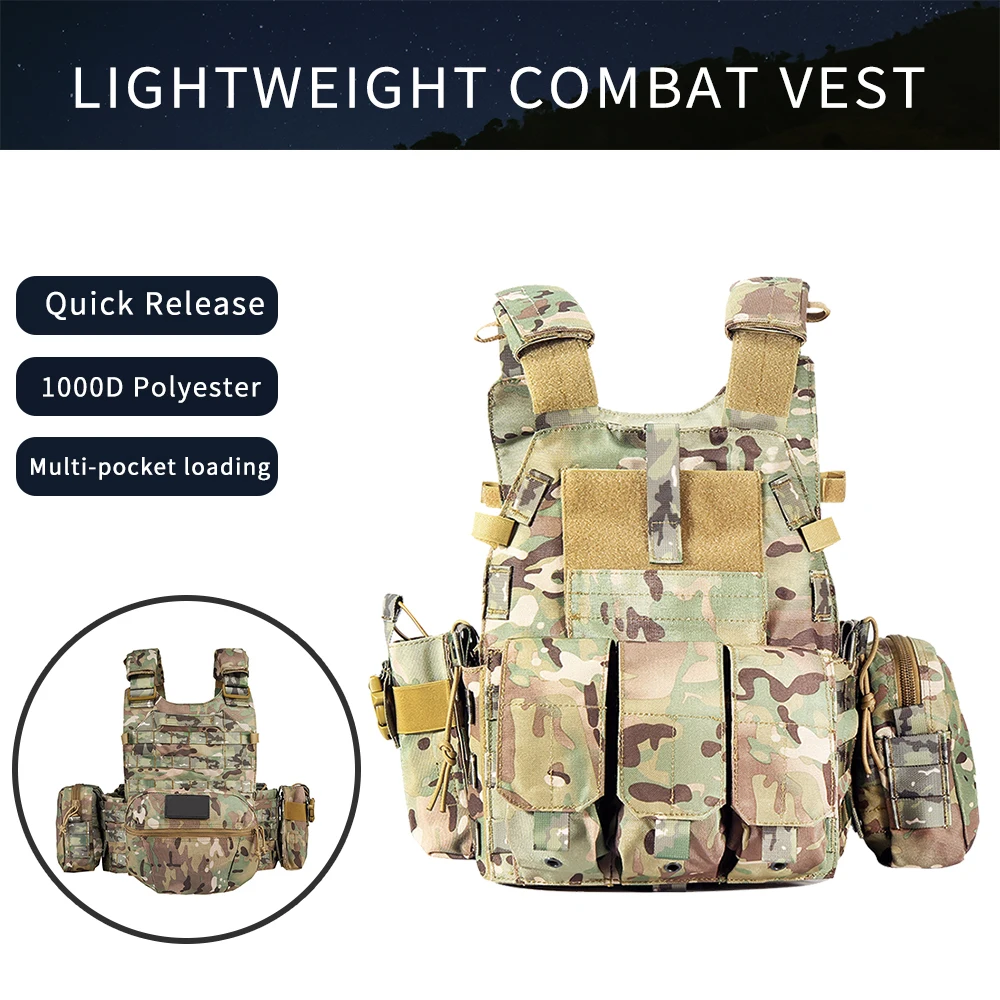 Custom Multifunctional Detachable Nylon Tactical Vest Training Safety Onboard
