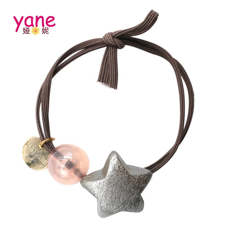 Korean Hair accessories about elastic rubber bands with bead and star decoration