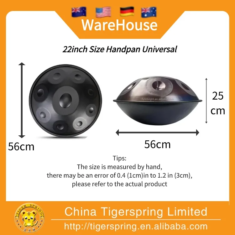 22 inch 9 notes Steel Hand pan Golden Eyes Handmade Nitriding Treatment Hand Drum for Beginners Customized