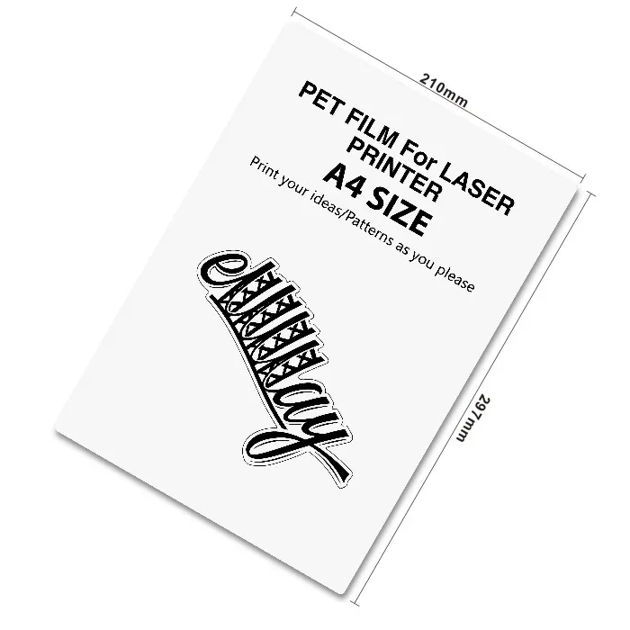 Alcohol Resistance Laser printer Blank PET film Material Adhesive PET film for Laser printer