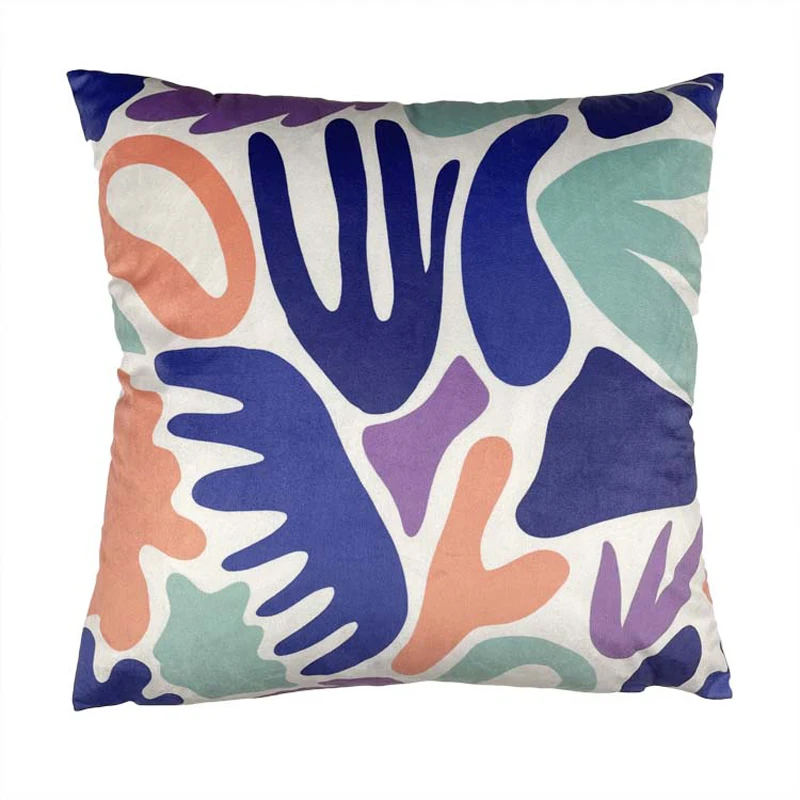 2022 new design colorful custom size logo linen modern style back pillow decoration cushion case for bed and sofa