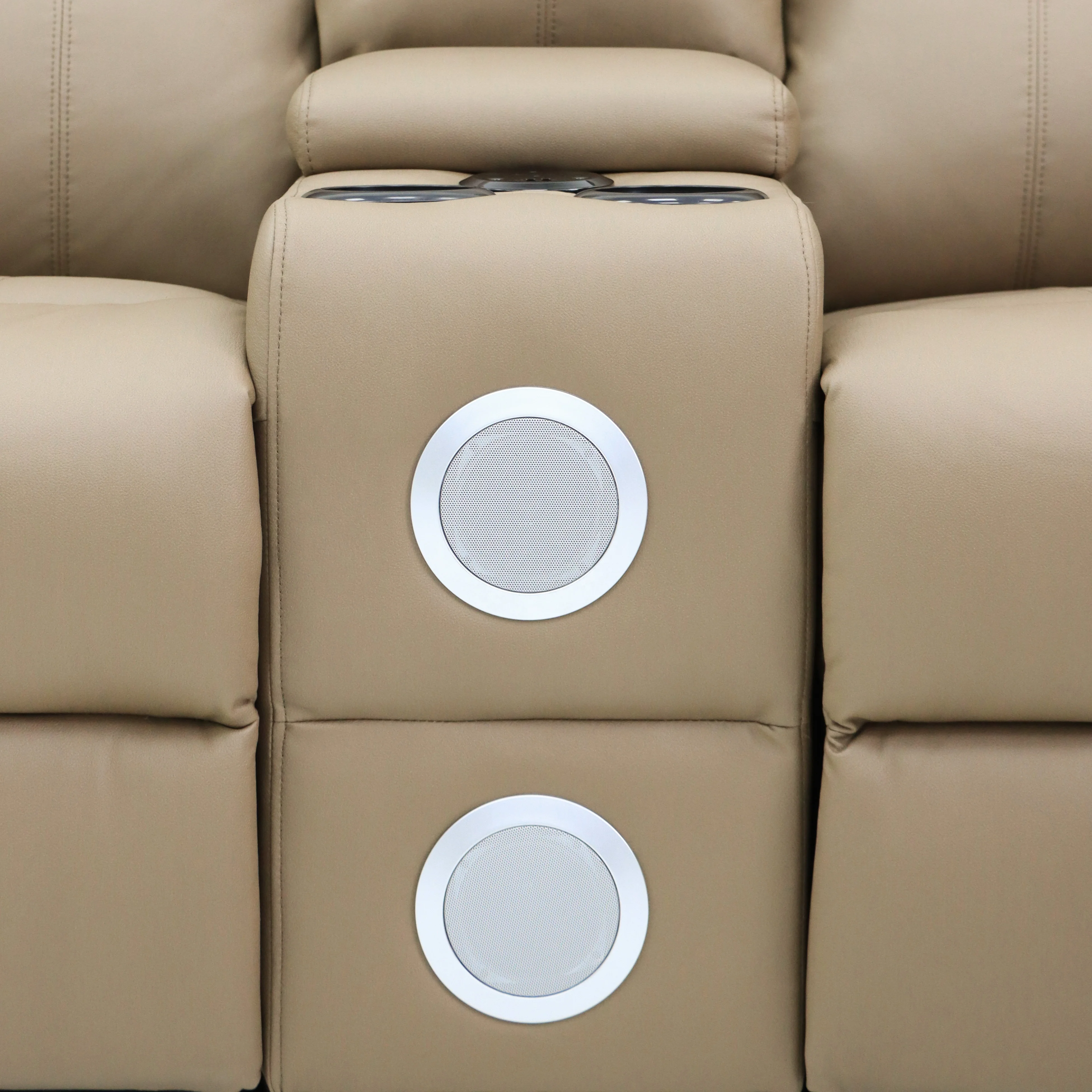 Geeksofa ZOY  Factory Direct Sale Recliner Sofa Set Synthetic Leather 5 Seats With USB Music Speaker For Living Room Furniture