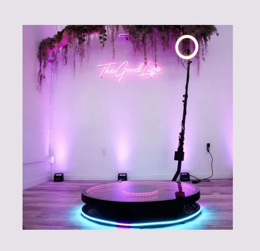 Infinity 360 Photo Booth Background Complet Set Rgb Light Slow Motion Rotating 360 Photo Booth