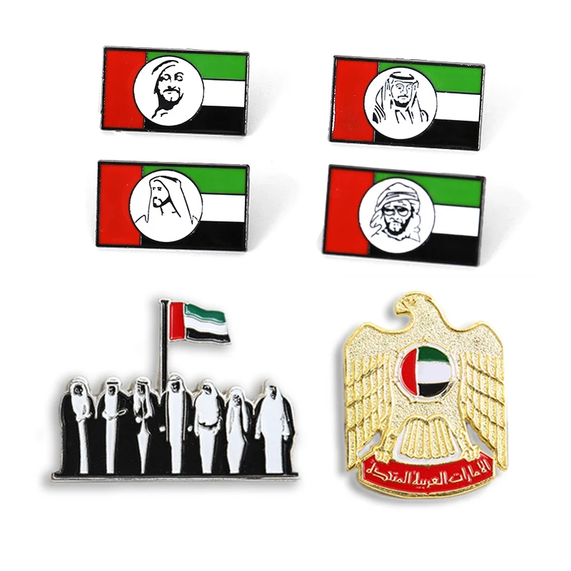 Wholesale Custom Metal Country Emblem Lapel Pin Badge Enamel Uae National Day Pin For National Day