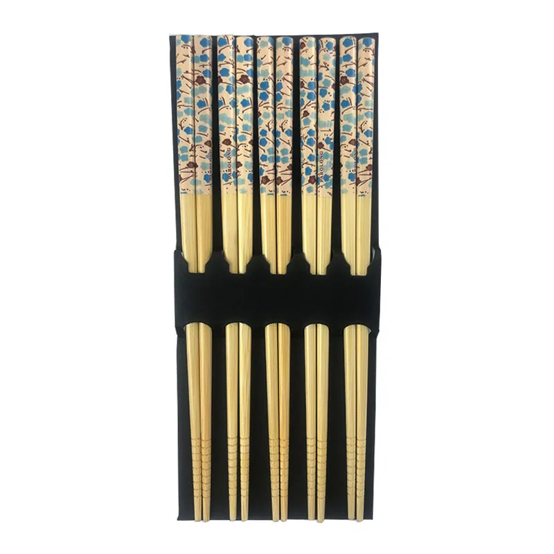Custom Logo Printed Bamboo Chopsticks Gift Set Japanese Wood Children Personal Food Chinese Rice Chopsticks