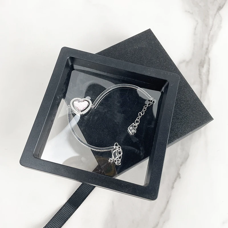 Gift Storage Box 3D Floating Coins Holder Stand Square Show Case Display Frame Medallions Multifunction Jewelry Box