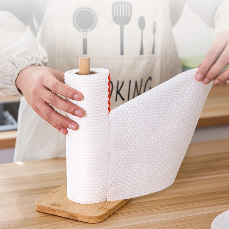 Kitchen Cleaning Cloths Lazy Rags Towels Washable Reusable Wood Pulp Non Woven Fabric Kitchen Plastic Film Roll Disposable