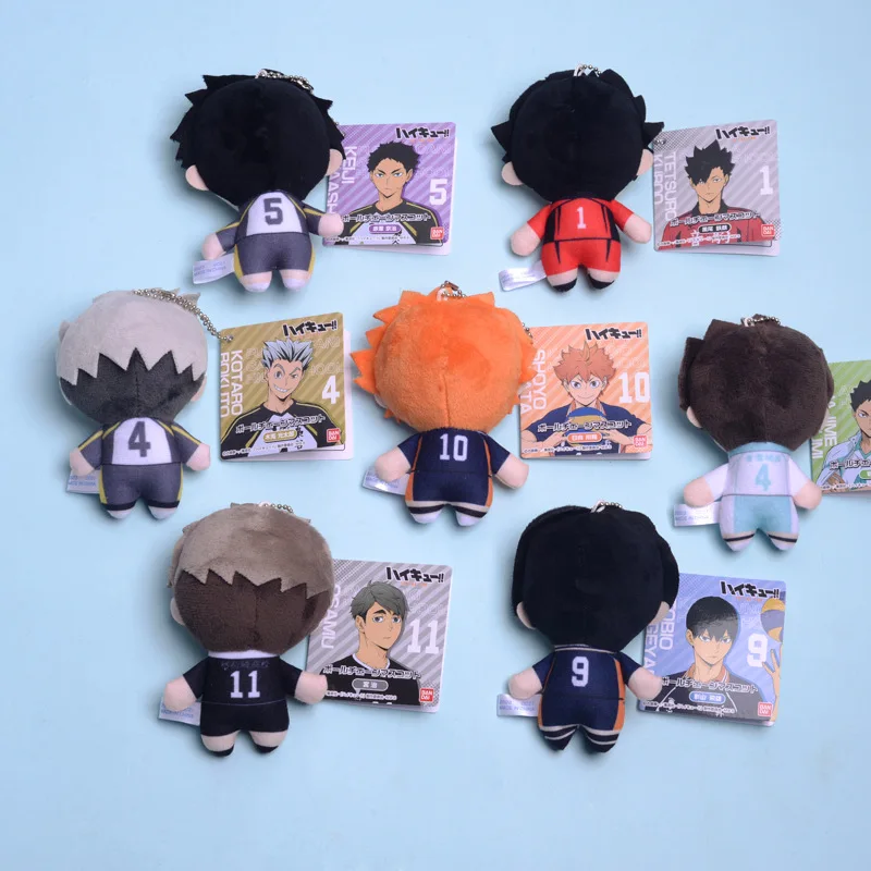 7 Designs 10cm Haikyuu Custom Stuffed Plush Baby Doll Toy for Baby Kids Cute Hinata Shoyo Anime Plush Customised Keychain