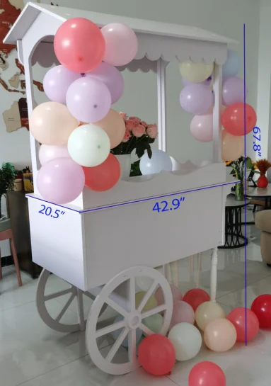Factory wholesale hot sale Wood Party Candy Cart Sugar and Sweet Cart For Weddings Party Christmas