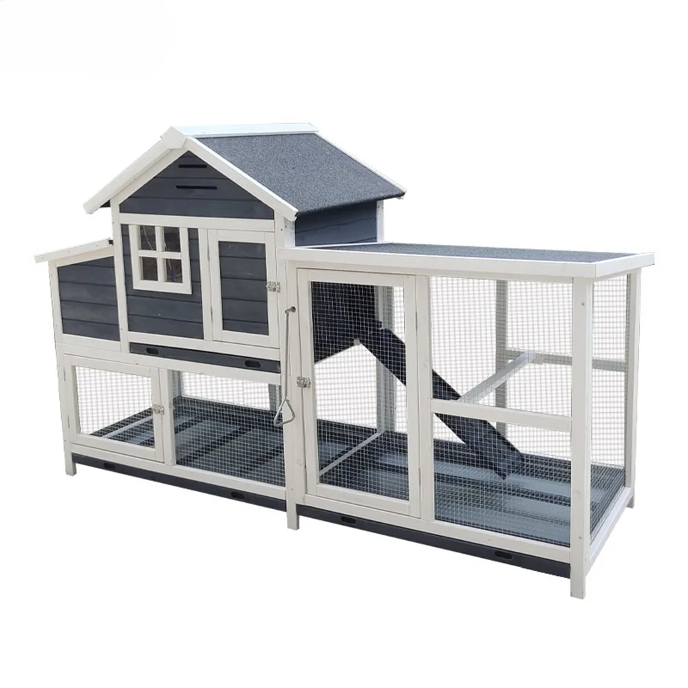 Factory Wooden Chicken Coop large Outdoor Hen House with Shed Box Poultry Cage for Small Animals Duck Rabbit Hen