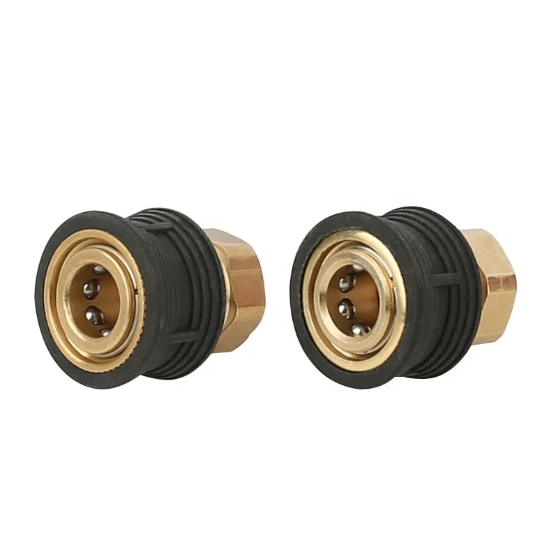 SPS 1/4 High Car Washer Quick Release Copper Tube Connector Brass Fitting Short Flare Nut