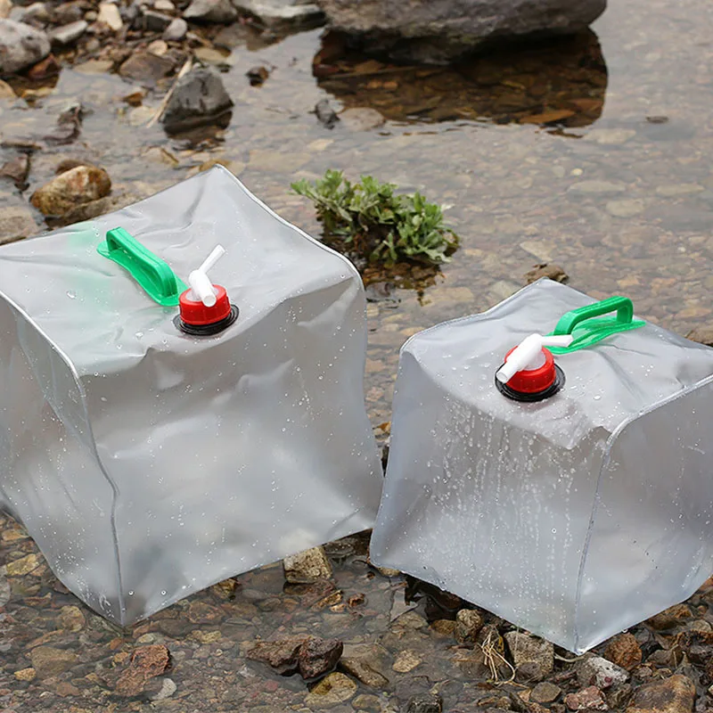 10L 20L BPA-free Portable Foldable Cube Camping Water Container Collapsible Hiking Water Storage Bag Gallon Water Carrier