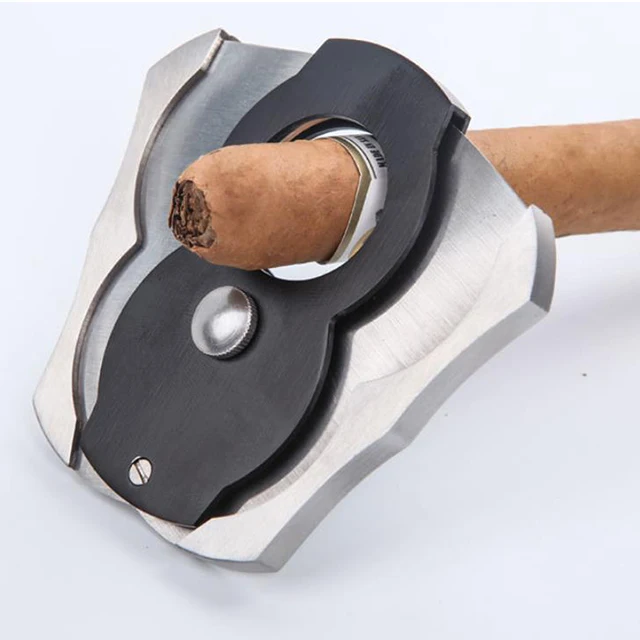 custom luxury accessories logo stainless steel guillotine cut tool scissors cigar cutter
