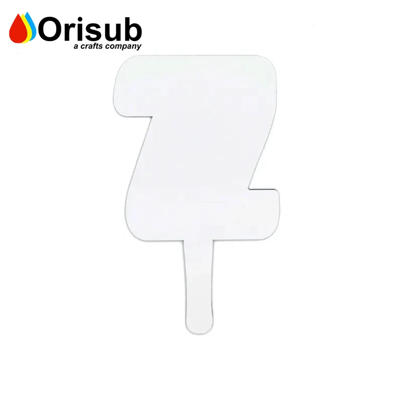 Glossy white MDF blank sublimation Z shape photo panel memorial fans printable graduation photo plaque paddle fans
