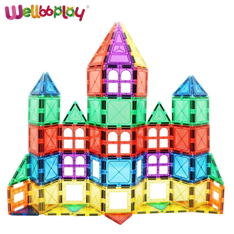 2021 China New Kids 32pcs Educational Toys Magnetic Tiles Magnetic Blocks Toy Plastic Building Blocks with CE, EN71, ASTM