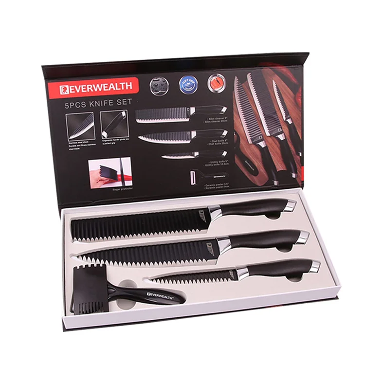 High Quality Custom Design 5 Pieces Sharp Kitchen Chef Knife Set 2021