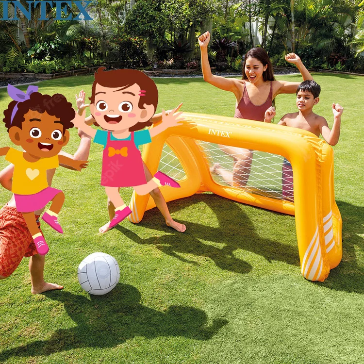 Intex 58507 Inflatable Water Soccer Gate Swimming Pool Entertainment Water Polo PVC Frame Ball Net Toys