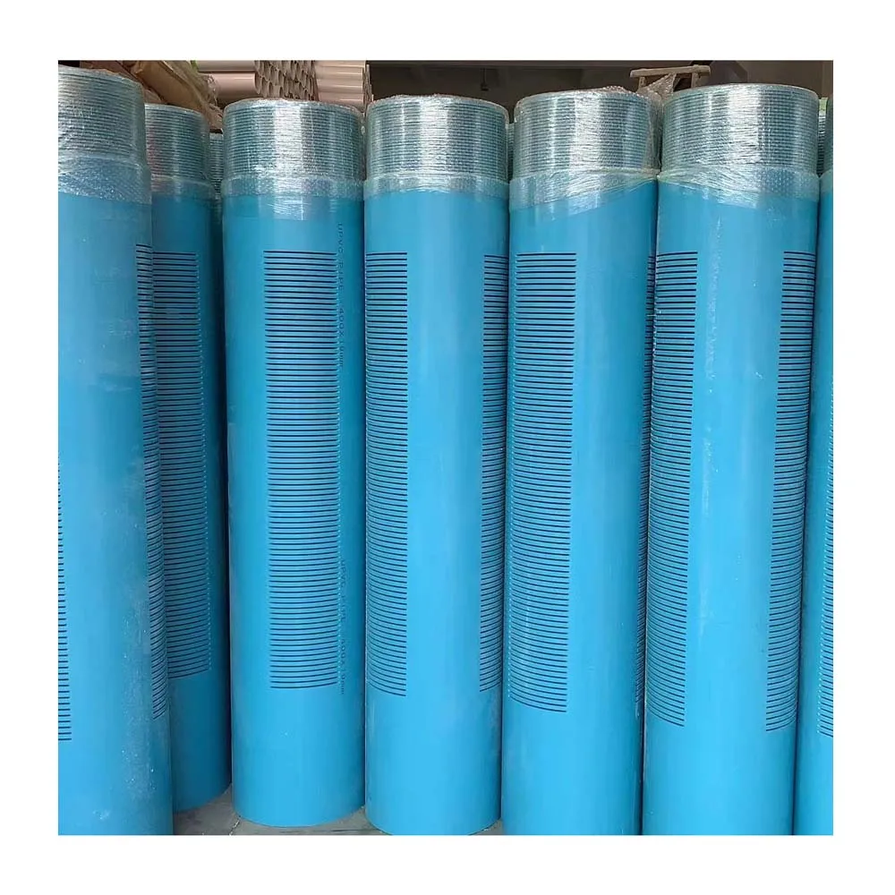 ASTM OEM PVC Slots Pipe Borehole UPVC Water Well Pipe with Socket Thread End Plastic Casing and Screen Tube