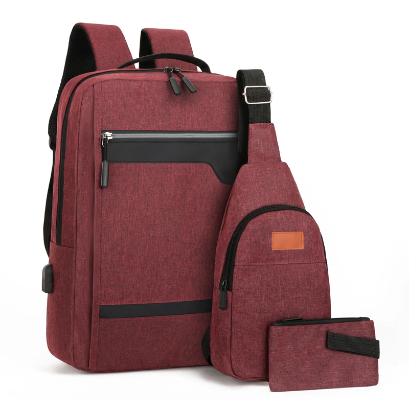 High quality stylish Oxford waterproof outdoor business USB charging port Student backpack Computer backpack