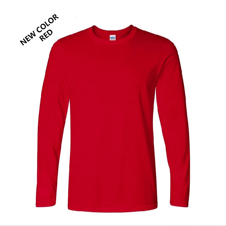 To INDIA Cheap 100% Cotton Round Collar Blank Long Sleeve Well-fitting Screen Printing Adult Men Manufacture Tshirt Solid