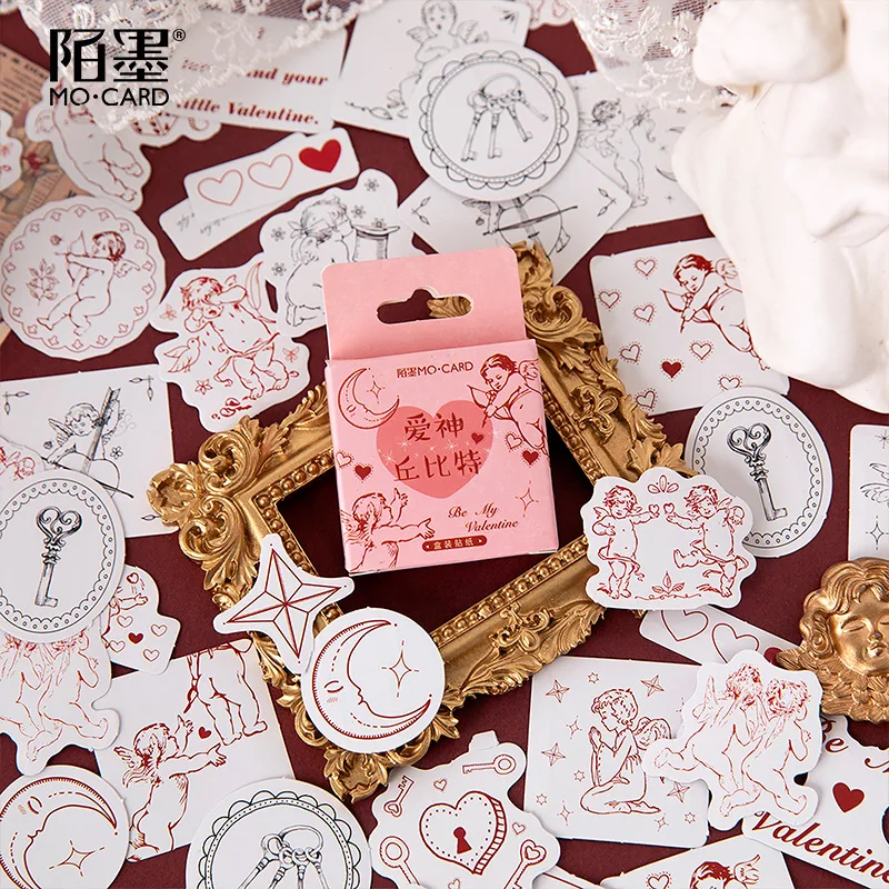 Adhesive Valentine Love Angel scrapbooking stickers for stationery laptop and phone coffee cup sticker