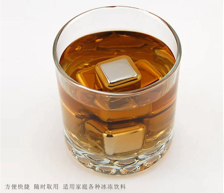 Bar Accessories Food Grade Reusable Whiskey Cold Stones Stainless Steel Ice Cube Whisky For Drinking