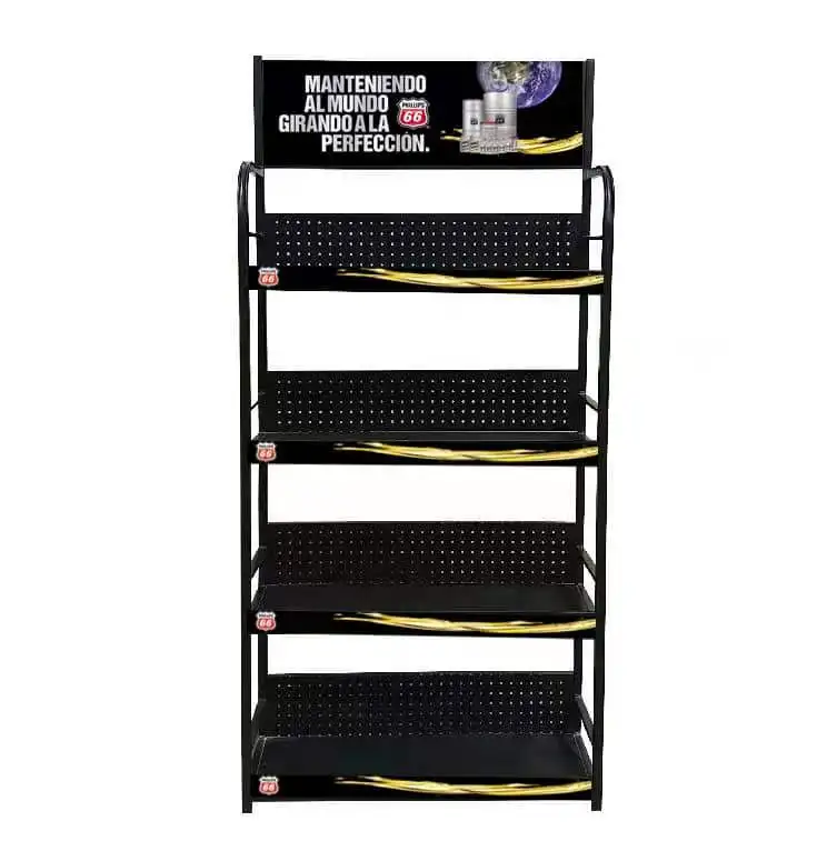 Free Standing Motor Oil,Gas Metal Shelf Car Shop Oil Display Rack
