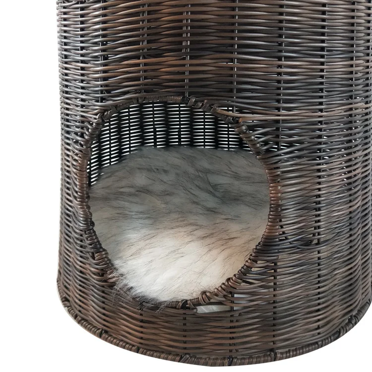 Eco-friendly PE Rattan Handmade Woven Commercial Dog Kennel Pet House