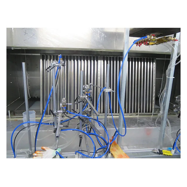 
automatic electrostatic spray chrome metallizing coating paint line conveyor systems for glass plastic metal parts 