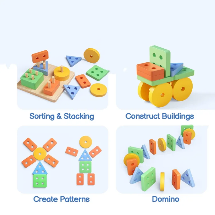 preschool learning educational toys color recognition shape sorter blocks for toddlers