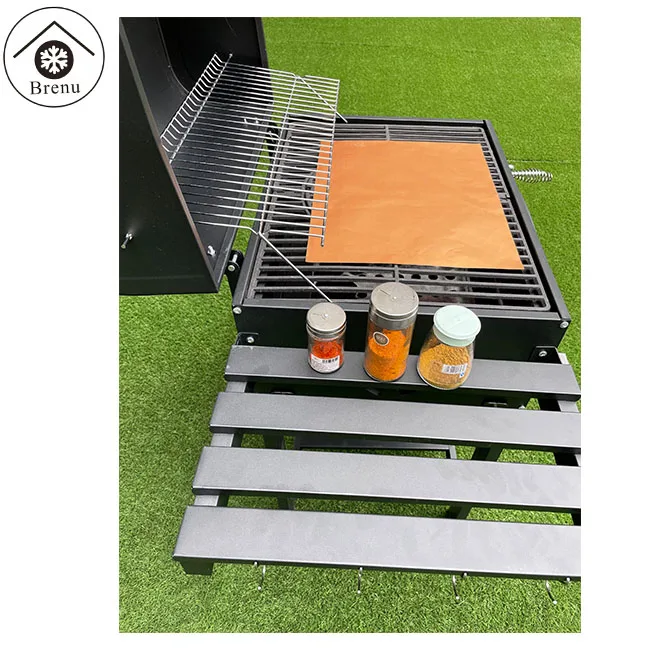 Brenu outdoor gazebo low fat stand iron brazier portable smokeless easy assembly charcoal bbq grill stainless steel