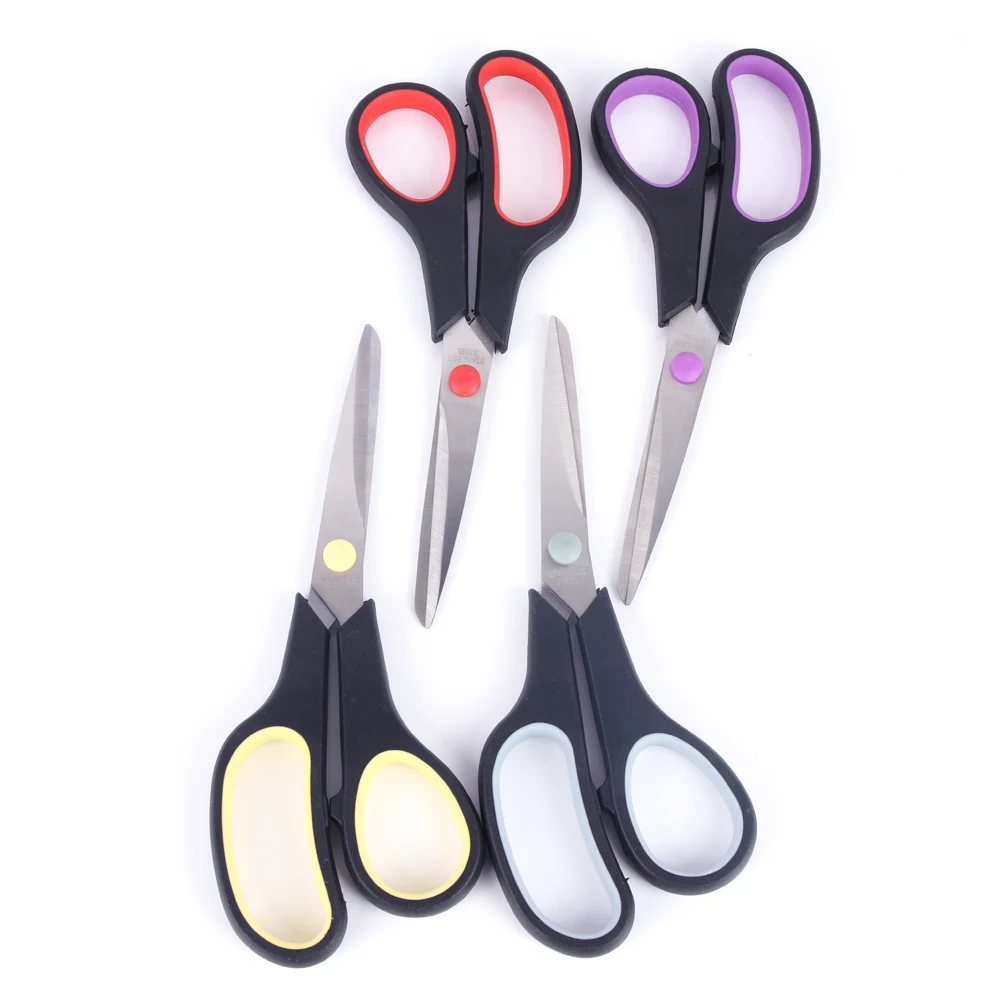 Wholesale 7.5 Inch Comfort Plastic Grip Stainless steel Stationery Scissors Multipurpose Straight Office Craft Scissors