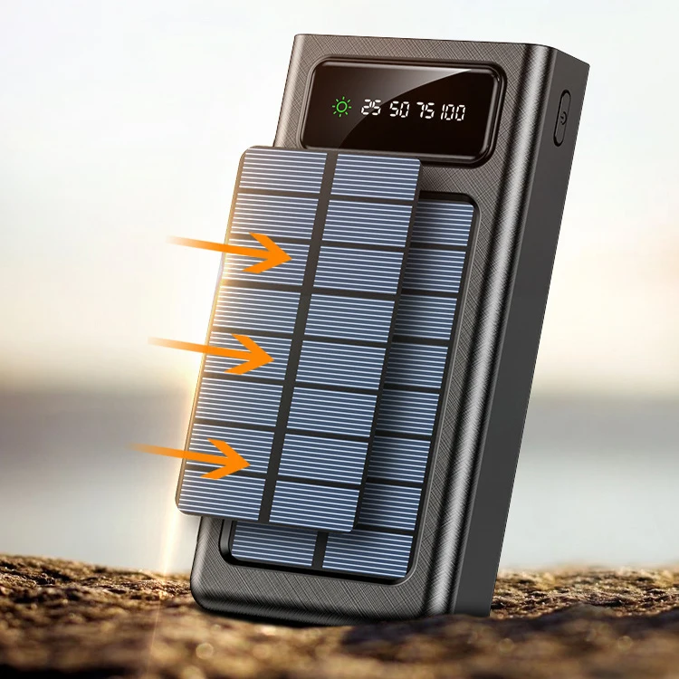Solar Panel Power bank Energy solar power bank with wire 10000 20000 large capacity fast charge portable solar power bank