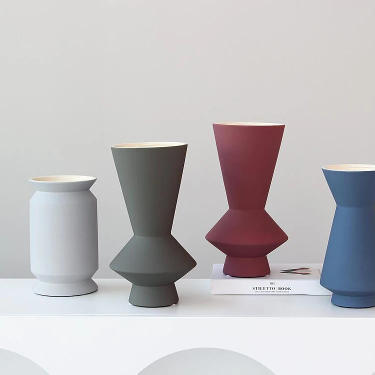 Wedding Elegant Centerpiece vase colorful Matte glazed trumpet ceramic vase