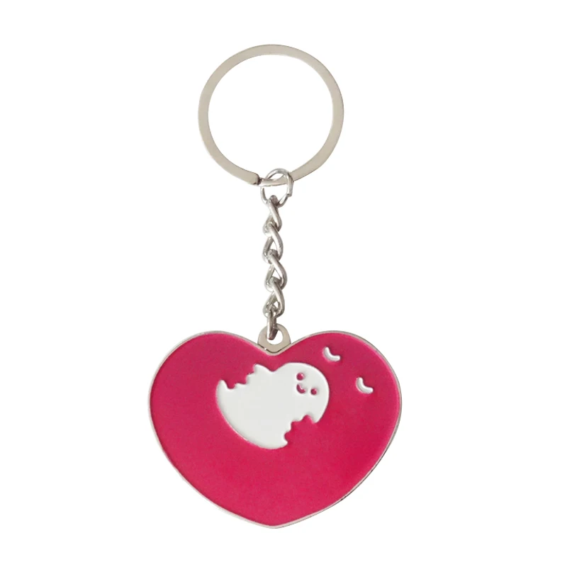 heart-shaped of cute logo metal keychain factory manufacturers travel souvenir keychain lovely shape keychain